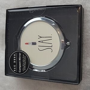 RAE DUNN Compact SLAY mirror 10X magnification , travel purse sized